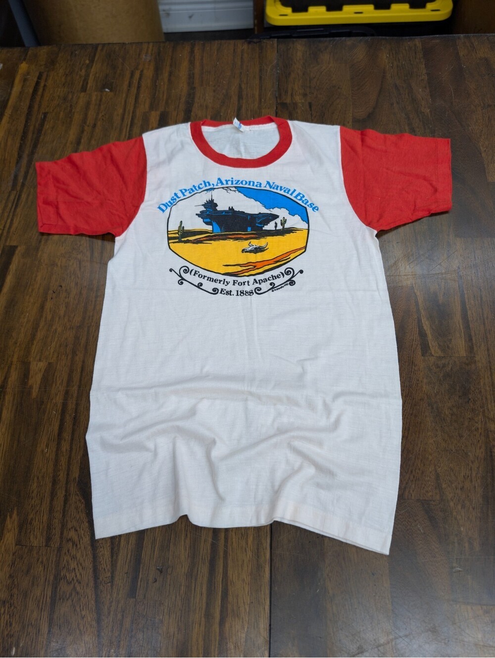 Dust Patch Arizona Naval Base 70s Sears Ringer T-Shirt Sz. M
